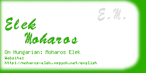 elek moharos business card